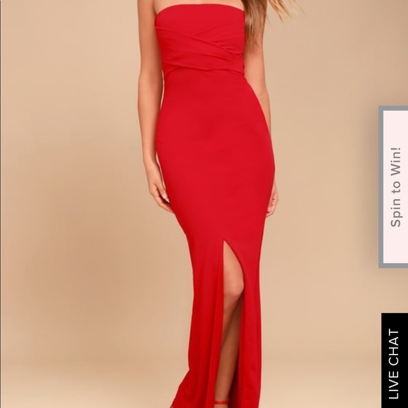 Lulus Dresses & Skirts - Lulu’s own the night red strapless maxi dress